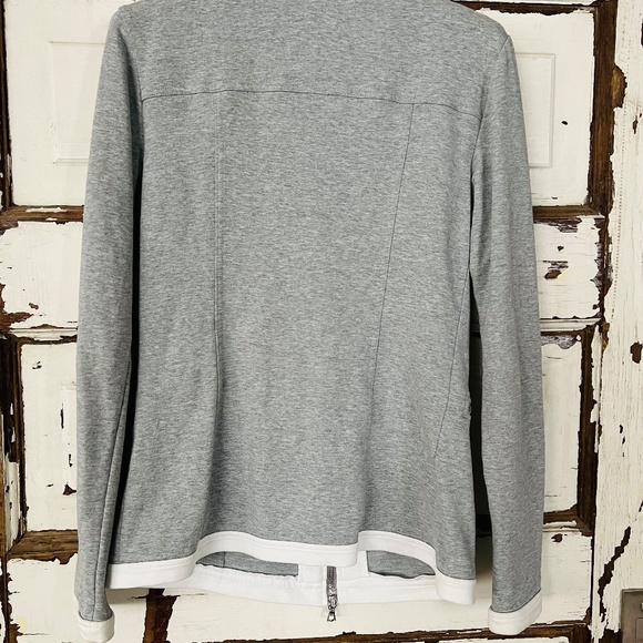 Boston Proper Chic Zippered Coordinate Set Grey/White with Silver Zips XS - Picture 6 of 10